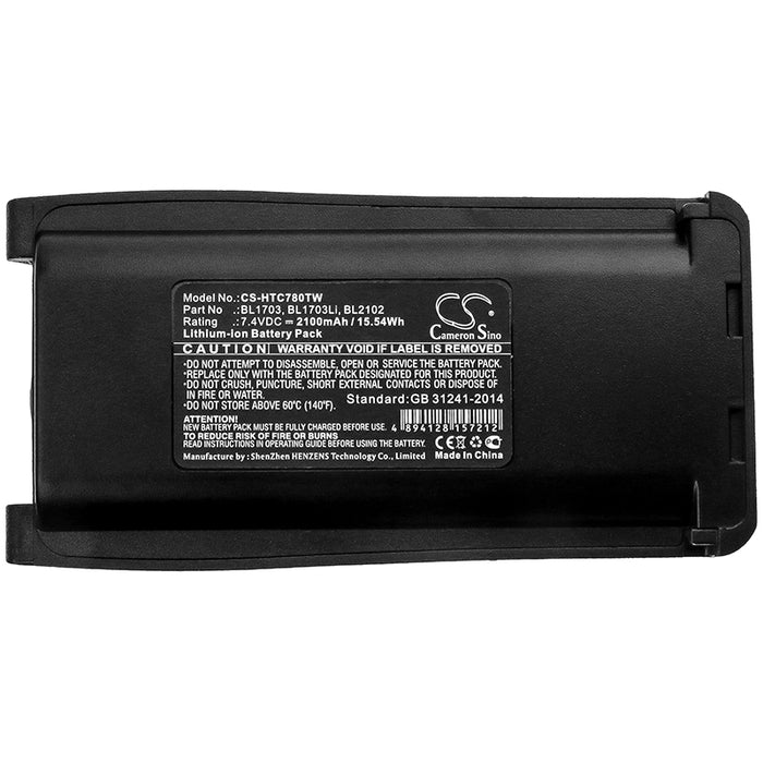 CS-HTC780TW : Battery for HYT TC-700, TC-700U, TC-780 and others - Replaces HYT BL1703, BL1703Li, BL2102 and others