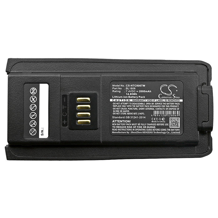 CS-HTC806TW : Battery for HYT PT580, PT580H - Replaces HYT BL1806