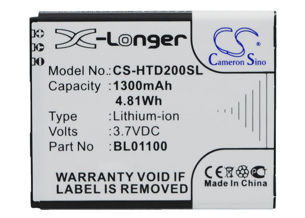 CS-HTD200SL : Battery for HTC Desire C, Golf, A320E and others - Replaces HTC BA S840, BA S850, 35H00194-00M and others