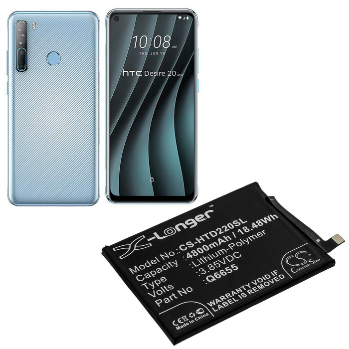 CS-HTD220SL : Battery for HTC Desire 20 Pro - Replaces HTC Q6655