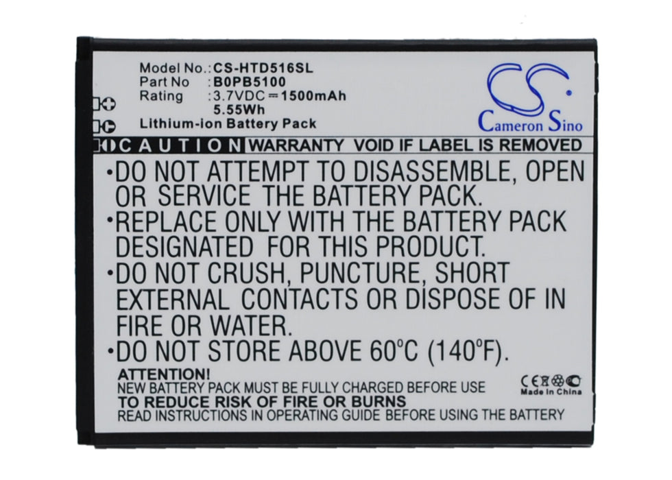 CS-HTD516SL : Battery for HTC Desire 516, Desire 516t, Desire 516c and others - Replaces HTC B0PB5100, 5360570