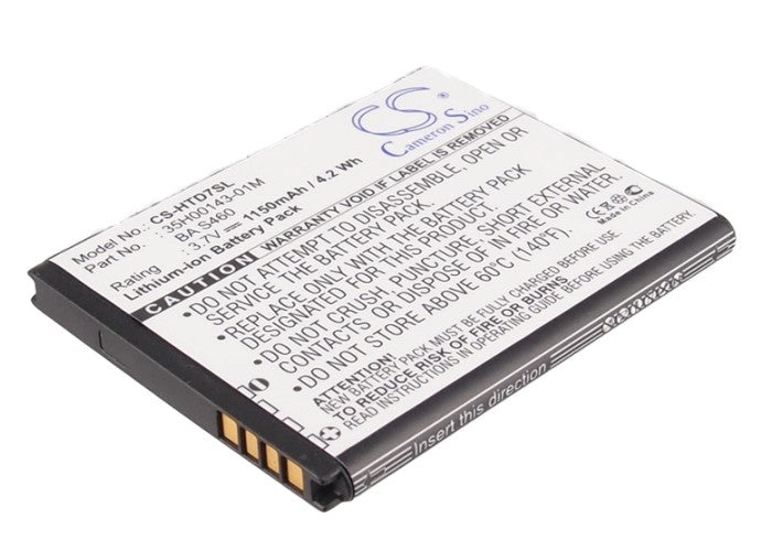 CS-HTD7SL : Battery for T-Mobile HD7 - Replaces T-Mobile BD29100, BA S460, 35H00143-01M