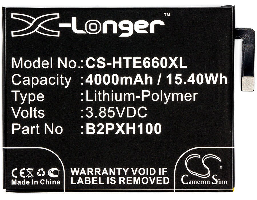 CS-HTE660XL : Battery for HTC One X10, One X10 LTE-A, X10w and others - Replaces HTC B2PXH100, 35H00264-00M