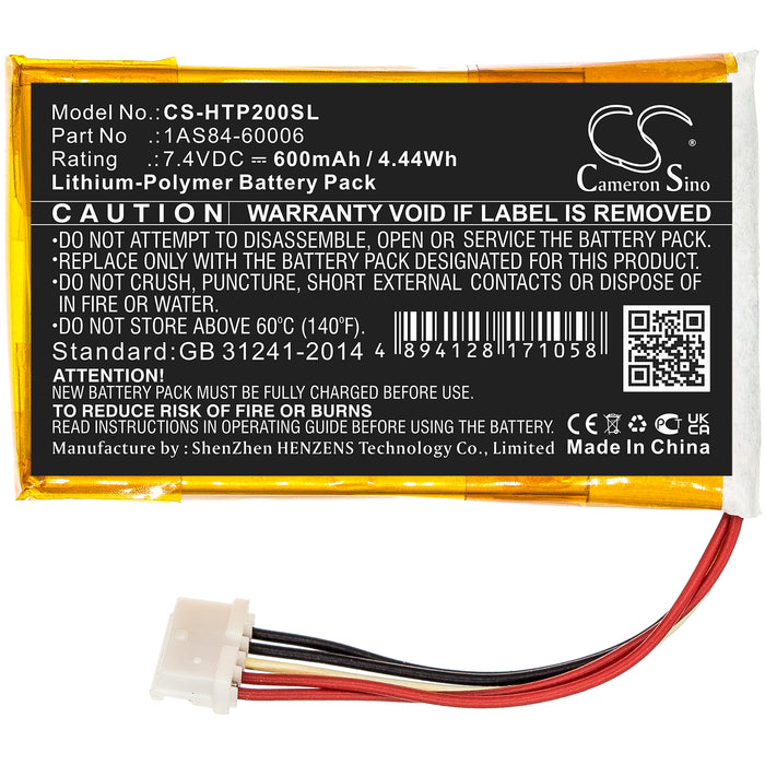 CS-HTP200SL : Battery for HP Sprocket 200 - Replaces HP 1AS84-60006