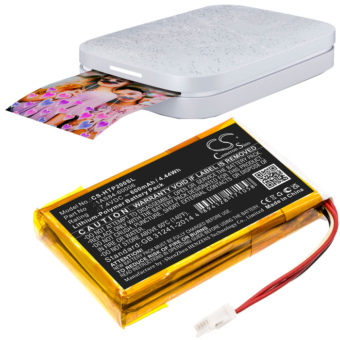 CS-HTP200SL : Battery for HP Sprocket 200 - Replaces HP 1AS84-60006