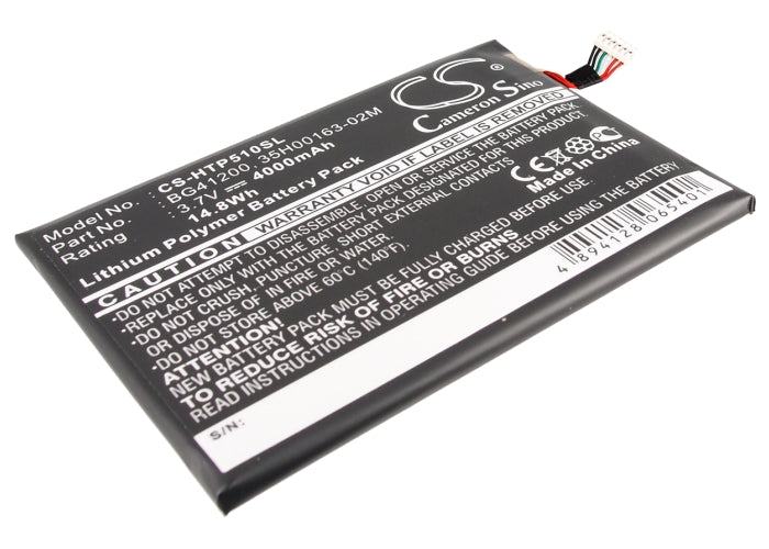 CS-HTP510SL : Battery for HTC Flyer, P510E, EVO View 4G - Replaces HTC BG41200, 35H00163-02M, 35H00163-00P and others