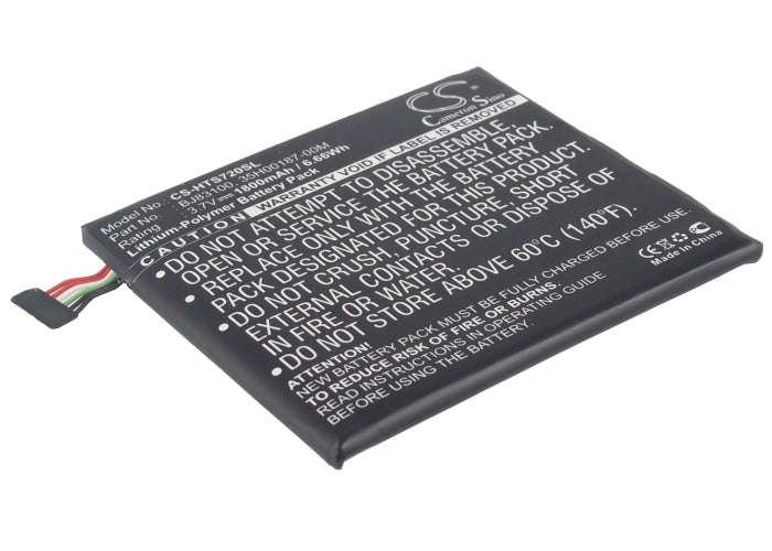 CS-HTS720SL : Battery for HTC One X, One XT, Supreme and others - Replaces HTC BJ83100, 35H00187-00M, 35H00187-01M and others