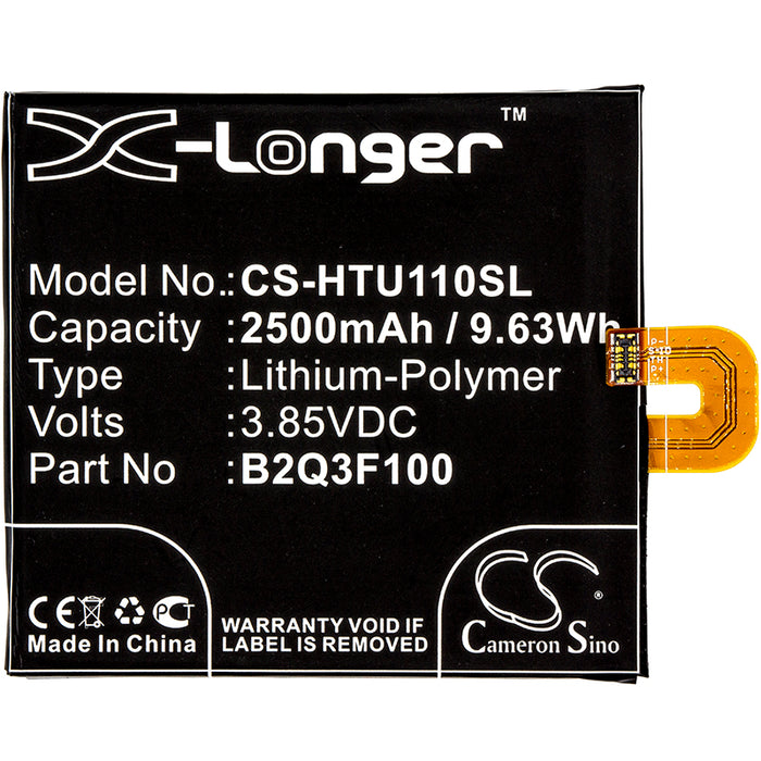 CS-HTU110SL : Battery for HTC U11 Life, U11 Life Global LTE-A, Ocean Life - Replaces HTC B2Q3F100, 35H00274-0M1