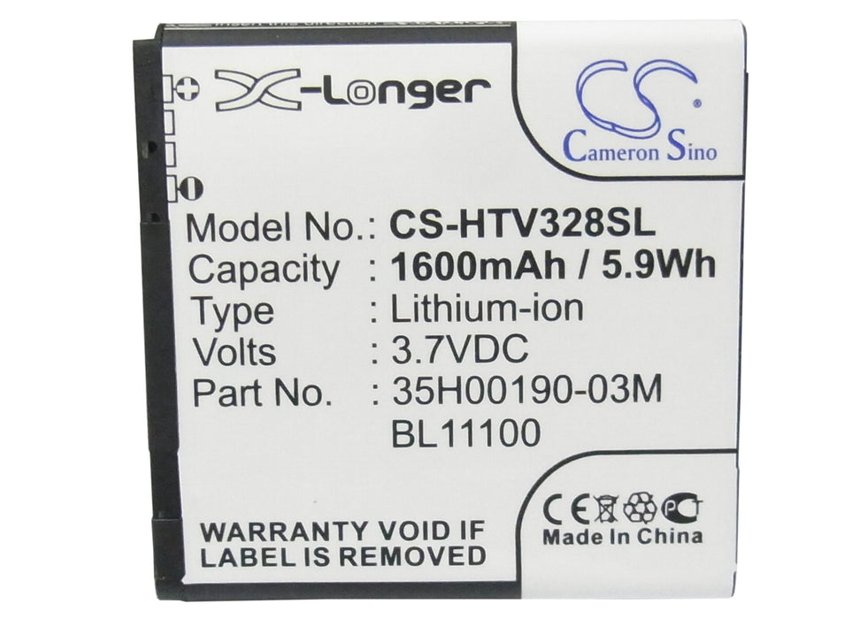 CS-HTV328SL : Battery for HTC Desire V, Desire VC, T328W and others - Replaces HTC 35H00190-00M, 35H00190-02M, 35H00190-03M and others