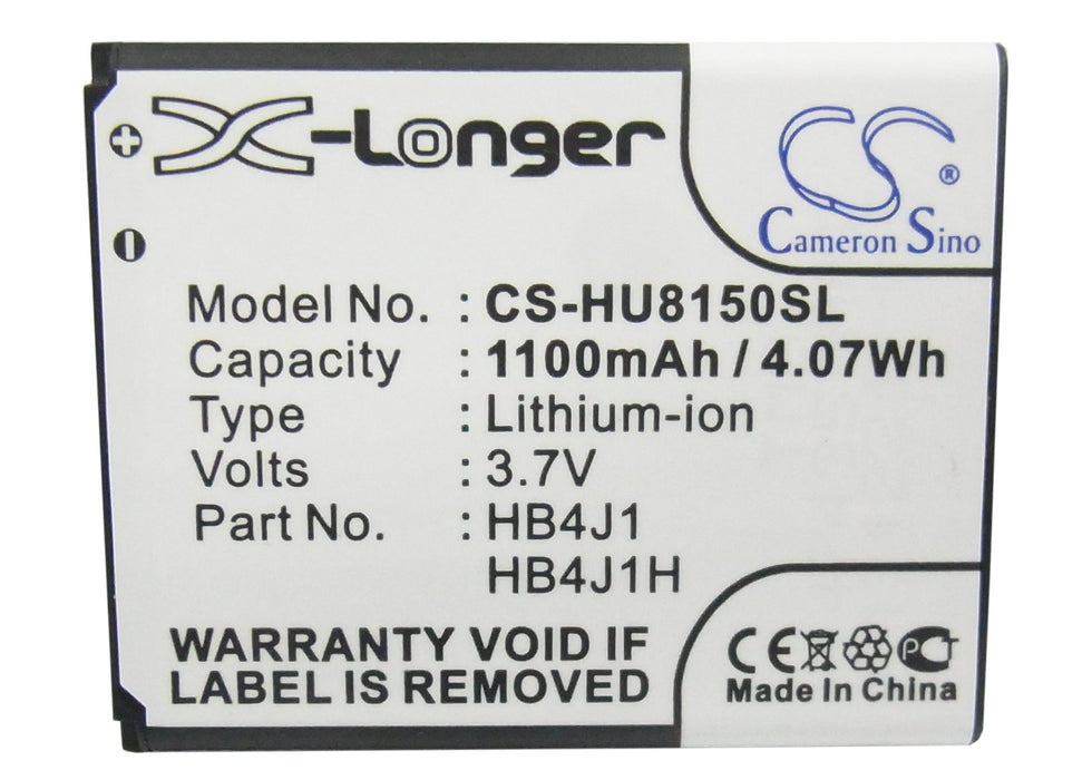 CS-HU8150SL : Battery for T-Mobile Rapport, Comet U8150-B, Comet - Replaces huawei HB4J1, HB4J1H