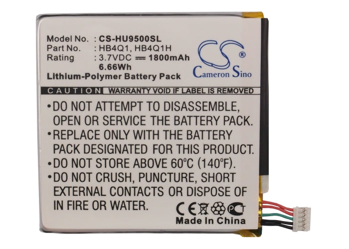 CS-HU9500SL : Battery for Huawei U9500, U9500e, Ascend D1 XL and others - Replaces Huawei HB4Q1, HB4Q1H, HB4Q1HV