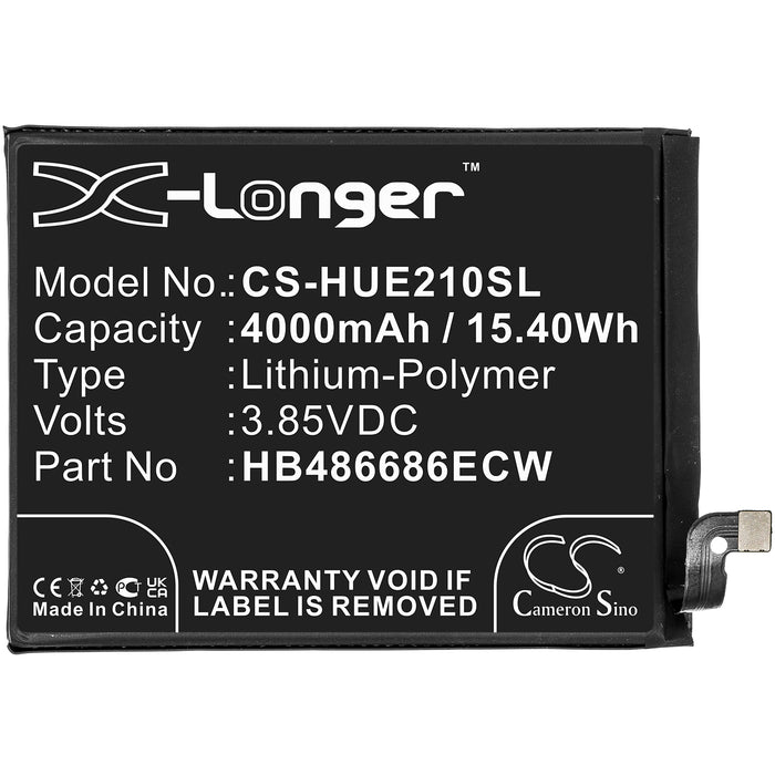 CS-HUE210SL : Battery for Huawei Enjoy 20 Plus, Enjoy 20 Plus 5G Standard Edition, FRL-AN00a and others - Replaces Huawei HB486686ECW