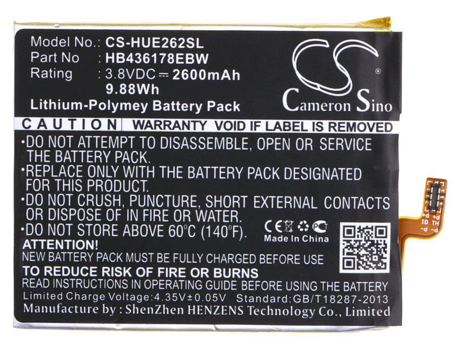 CS-HUE262SL : Battery for Huawei E2629, 2629, Mate S and others - Replaces Huawei HB436178EBW, HB436178EBW+