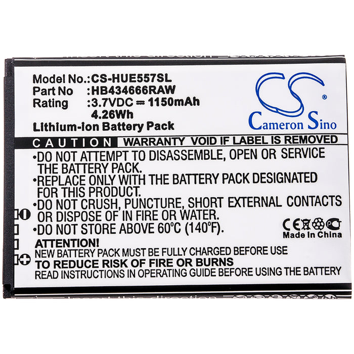 CS-HUE557SL : Battery for Huawei E5573, E5573S, E5573s-856 and others - Replaces Huawei HB434666RAW, HB434666RBC