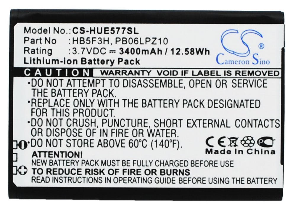 CS-HUE577SL : Battery for Huawei E5372T, E5775, GL06P and others - Replaces Huawei HB5F3H, PB06LPZ10, PBD06LPZ10 and others