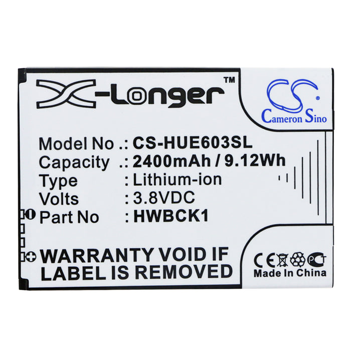 CS-HUE603SL : Battery for Huawei 601HW, 603HW - Replaces Huawei HWBCK1