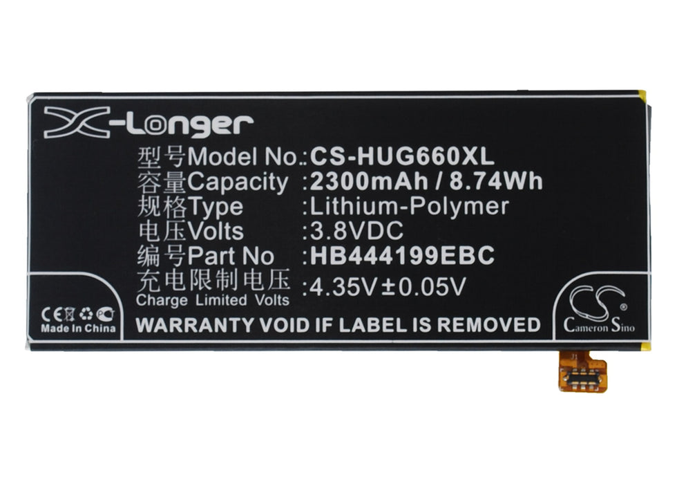 CS-HUG660XL : Battery for Huawei Ascend G660, Ascend G660-L75, Ascend G660-L075 - Replaces Huawei HB444199EBC