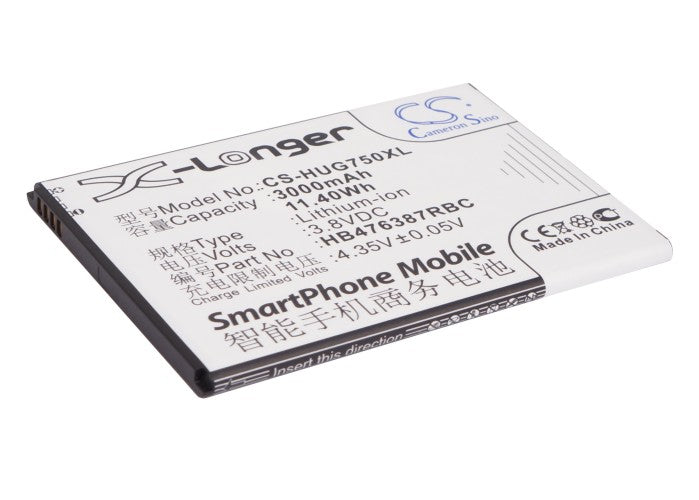 CS-HUG750XL : Battery for Huawei Ascend G750, Ascend G750-T00, Glory 4 and others - Replaces Huawei HB476387RBC