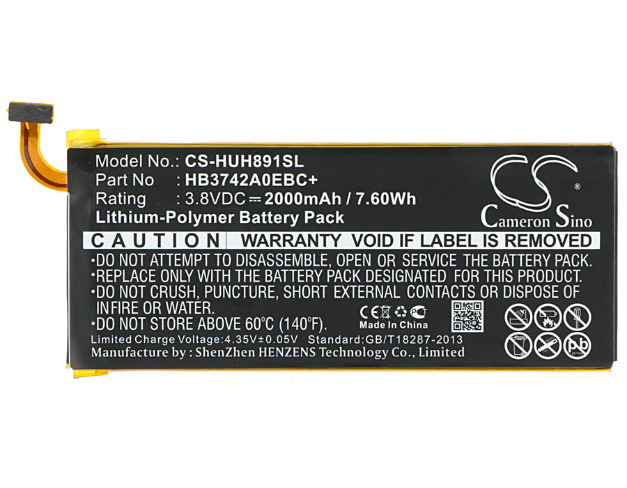 CS-HUH891SL : Battery for Huawei H891L, Pronto, Ascend SnapTo and others - Replaces Huawei HB3742A0EBC+, PGF364197HT