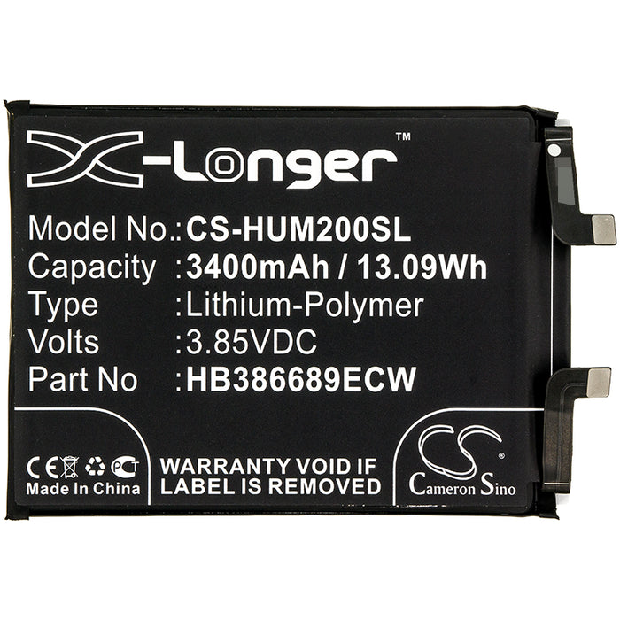 CS-HUM200SL : Battery for Huawei Honor Magic 2, TNY-AL00, TNY-TL00 - Replaces Huawei HB386689ECW