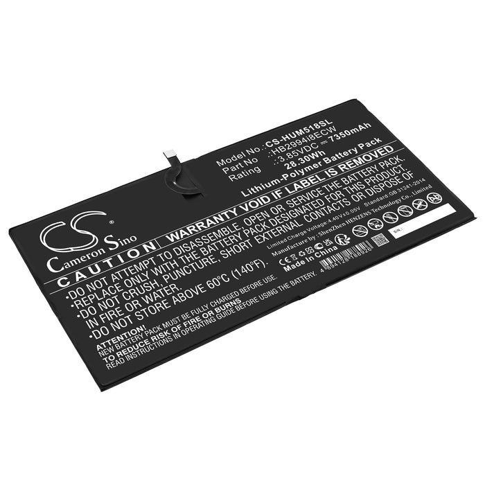 CS-HUM518SL : Battery for Huawei MediaPad M5 10.8, CMR-AL09, MediaPad M5 Pro 10.8 and others - Replaces Huawei HB2994i8ECW