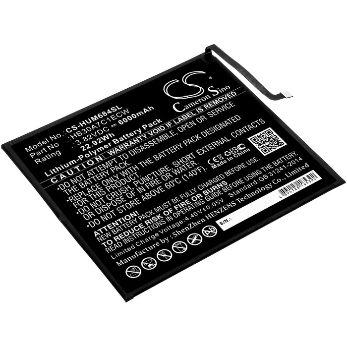 CS-HUM684SL : Battery for Huawei MediaPad M6 8.4, VRD-AL09, VRD-W09 - Replaces Huawei HB30A7C1ECW