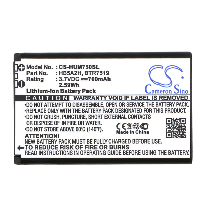 CS-HUM750SL : Battery for Cricket Crosswave WiFi Broadband Router, EC5805, Crosswave - Replaces T-Mobile BTR7519, HB5A2H