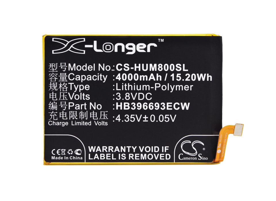 CS-HUM800SL : Battery for Huawei Mate 8, Ascend Mate 8, Ascend Mate 8 Dual SIM and others - Replaces Huawei HB396693ECW