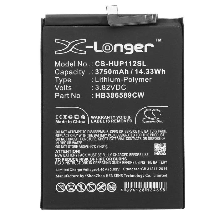 CS-HUP112SL : Battery for Huawei P10 Plus, P10 Plus Premium Edition, P10 Plus Premium Edition Dual and others - Replaces Huawei HB386589CW, HB386589ECW, HB386589EBC