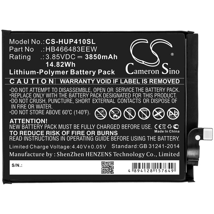 CS-HUP410SL : Battery for Honor 30, 30S - Replaces Huawei HB466483EEW