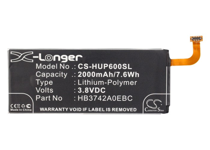 CS-HUP600SL : Battery for Explay Fresh - Replaces Huawei HB3742A0EBC, HB3742A0E8C, HB3742A0EBW and others