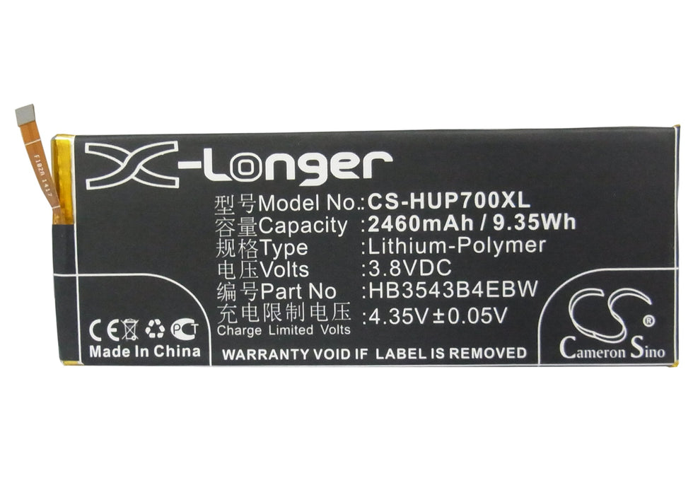 CS-HUP700XL : Battery for Huawei P7, Sophia, Ascend P7-L09 and others - Replaces Huawei HB3543B4EBW