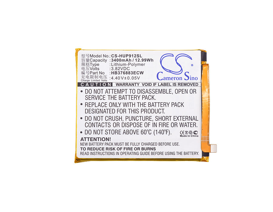 CS-HUP912SL : Battery for Huawei P9 Plus, P9 Plus Dual SIM, P9 Plus Dual SIM TD-LTE and others - Replaces Huawei HB376883ECW, HB376883EBW, HB376783ECW and others