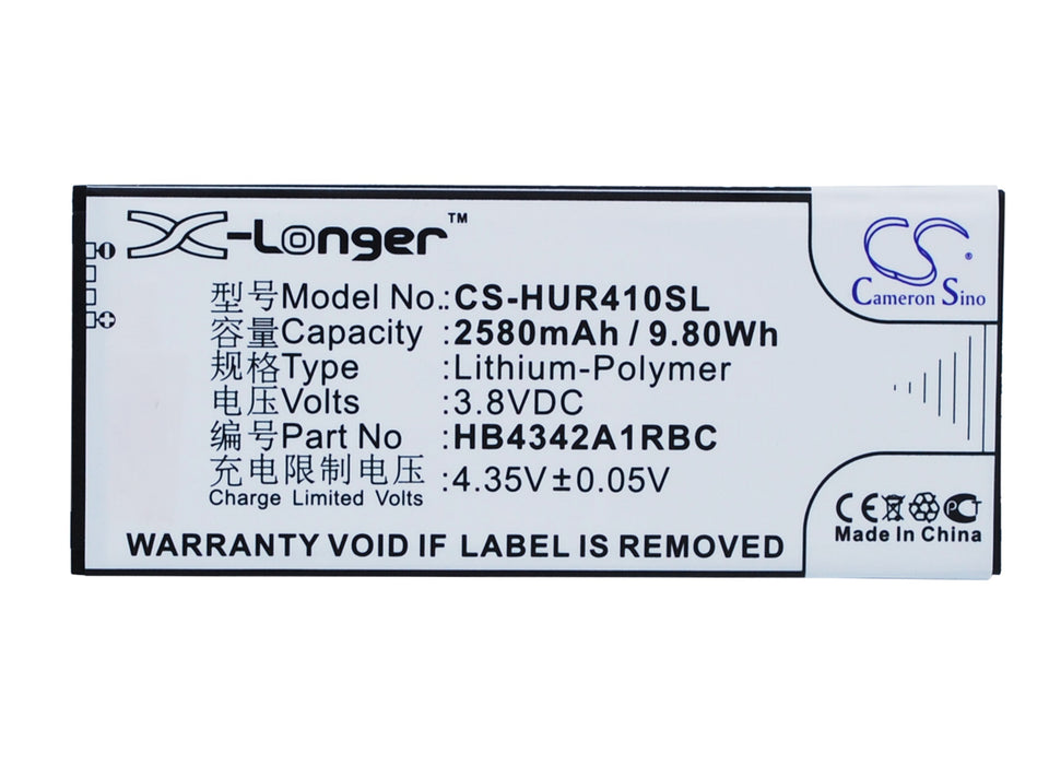 CS-HUR410SL : Battery for Huawei Honor 4A, Honor 4A Dual SIM, SCL-L00 and others - Replaces Huawei HB4342A1RBC