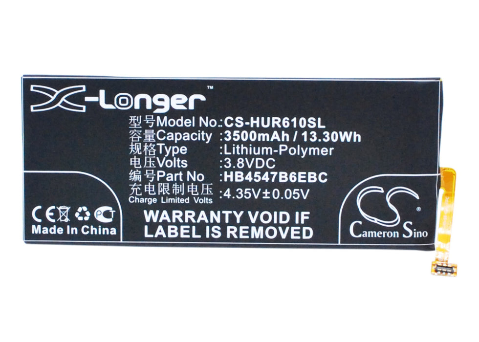 CS-HUR610SL : Battery for Huawei Honor 6 Plus, PE-TL00M, Honor 6 Plus Dual SIM and others - Replaces Huawei HB4547B6EBC