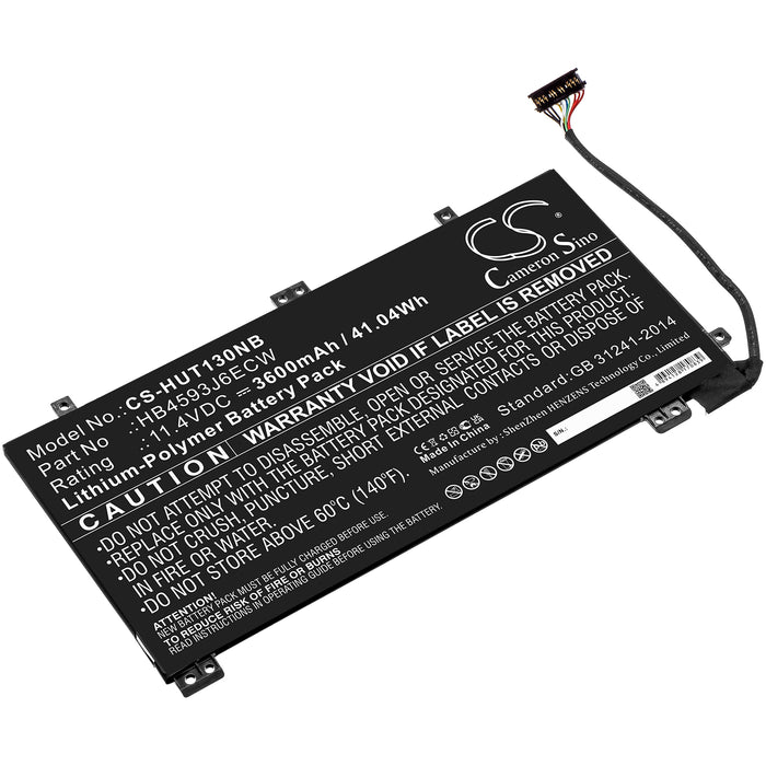 CS-HUT130NB : Battery for Huawei MateBook 13, MateBook 13 i7, MateBook13 2020 and others - Replaces Huawei HB4593J6ECW, HB4593J6ECW-31