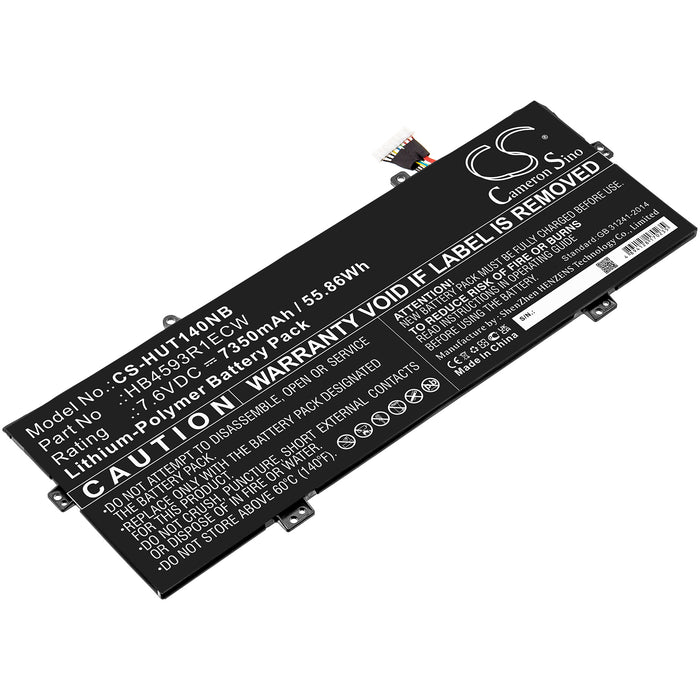 CS-HUT140NB : Battery for Huawei MateBook 14, MateBook X Pro i7, MateBook 14 KLV-W29 and others - Replaces Huawei HB4593R1ECW