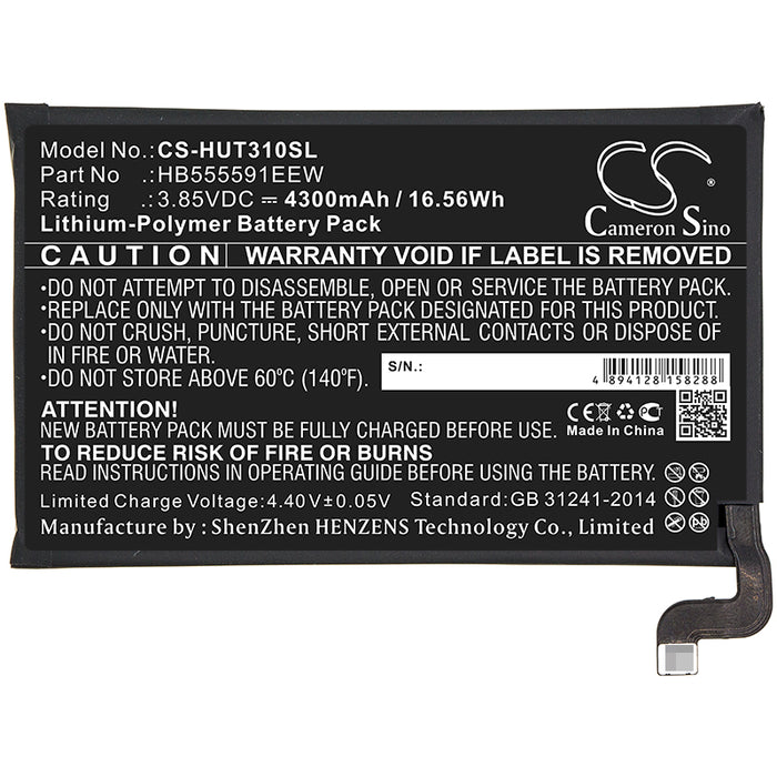 CS-HUT310SL : Battery for Huawei Mate 30 Pro, Mate 30 Pro 5G, LIO-AN00 and others - Replaces Huawei HB555591EEW