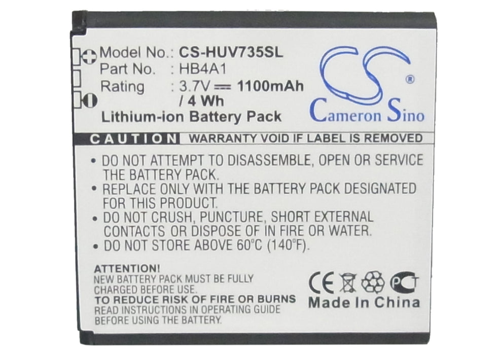 CS-HUV735SL : Battery for Huawei U6100, V735, V736 - Replaces Huawei HB4A1