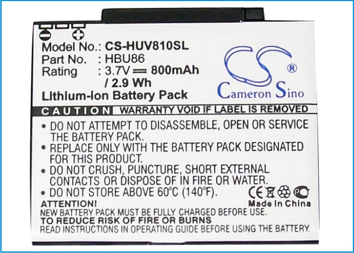 CS-HUV810SL : Battery for Huawei V810, T7200, U7200 - Replaces HUAWEI HBU86