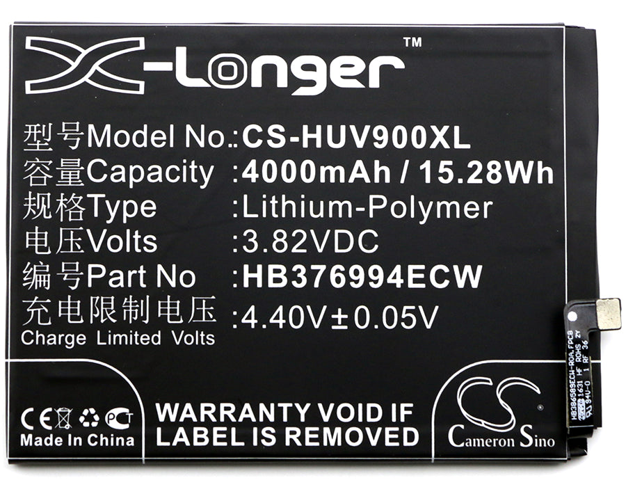 CS-HUV900XL : Battery for Huawei Honor V9, DUK-AL20, DUK-TL30 and others - Replaces Huawei HB376994ECW