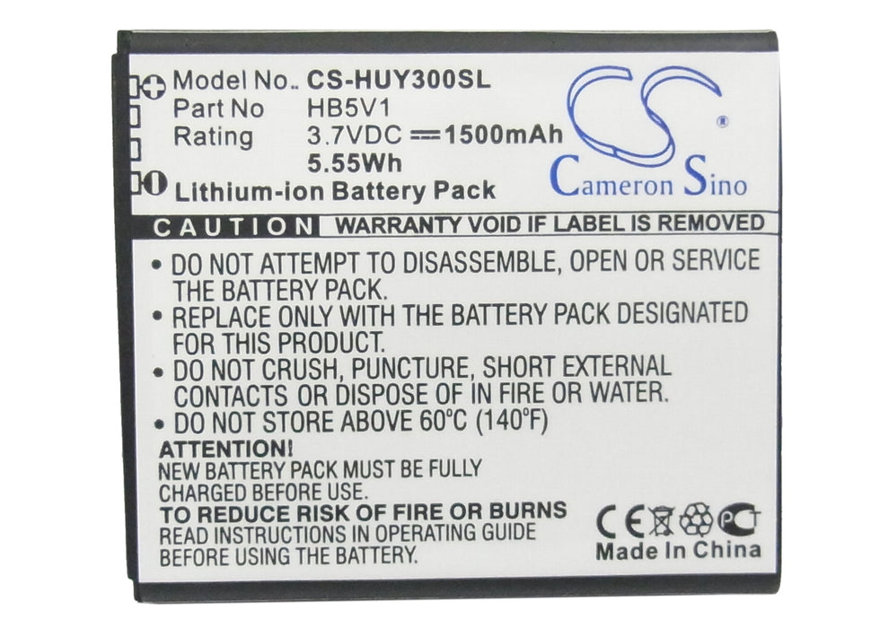 CS-HUY300SL : Battery for Huawei Y300, Y300C, U8833 and others - Replaces Huawei HB5V1, HB5V1HV