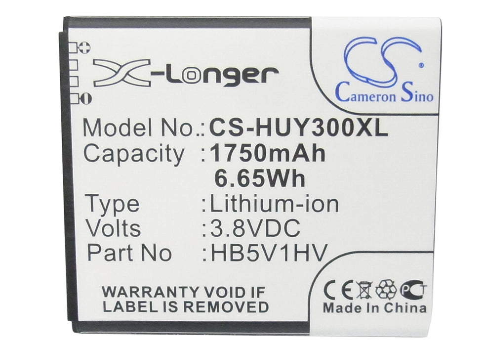 CS-HUY300XL : Battery for Huawei Y300, Y300C, U8833 and others - Replaces Huawei HB5V1, HB5V1HV