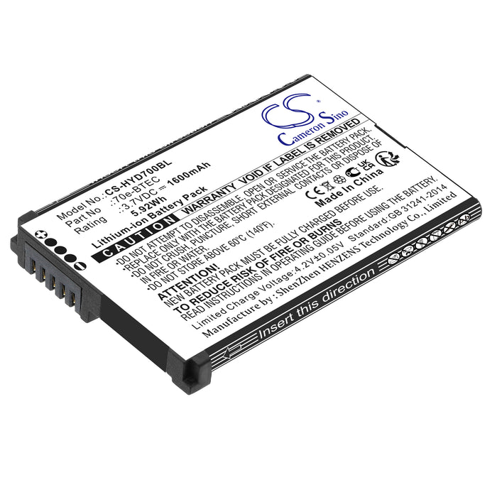 CS-HYD700BL : Battery for Honeywell Dolphin 60s, Captuvo SL42 Sled, Healthcare Sled and others - Replaces Honeywell 60S-BATT-1, 70e-BTEC, BAT-EXTENDED-01