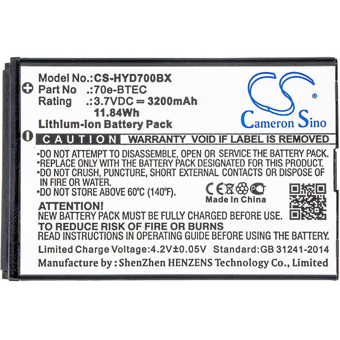 CS-HYD700BX : Battery for Honeywell Dolphin 60s, Captuvo SL42 Sled, Healthcare Sled and others - Replaces Honeywell 60S-BATT-1, 70e-BTEC, BAT-EXTENDED-01