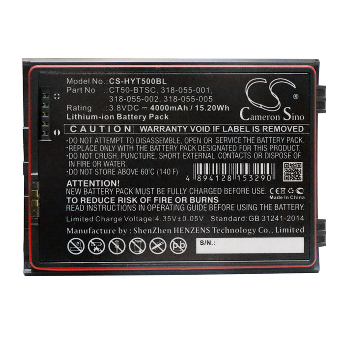 CS-HYT500BL : Battery for Honeywell CT40, CT40XP - Replaces Honeywell 318-055-005, 318-055-067, 318-055-011 and others