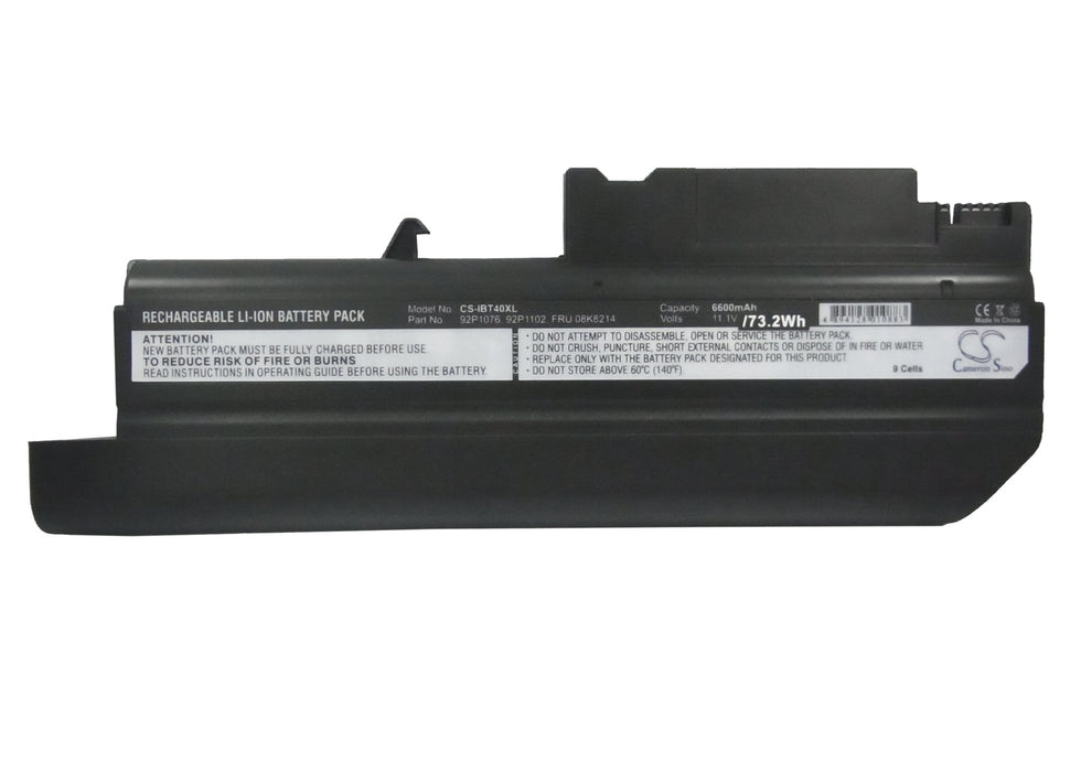 CS-IBT40XL : Battery for IBM ThinkPad R51e-1848, ThinkPad R50p 1830, ThinkPad R50p1836 and others - Replaces IBM ASM 92P1076, 92P1074, 92P1062 and others