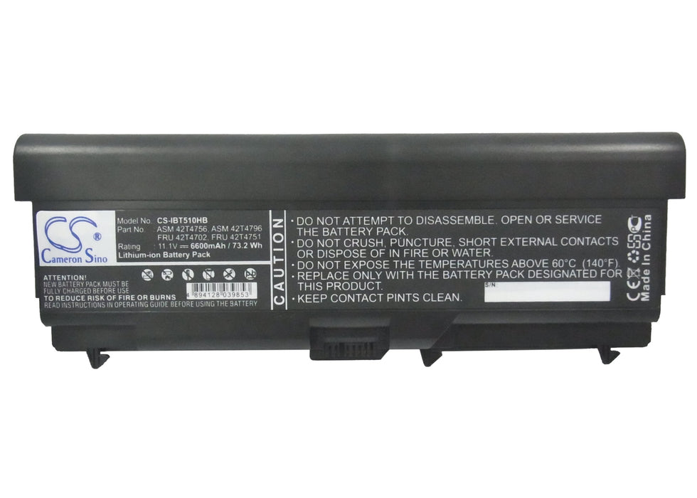 CS-IBT510HB : Battery for Lenovo ThinkPad E40, ThinkPad E50, ThinkPad Edge 0578-47B and others - Replaces Lenovo 42T4235, 42T4731, 42T4733 and others