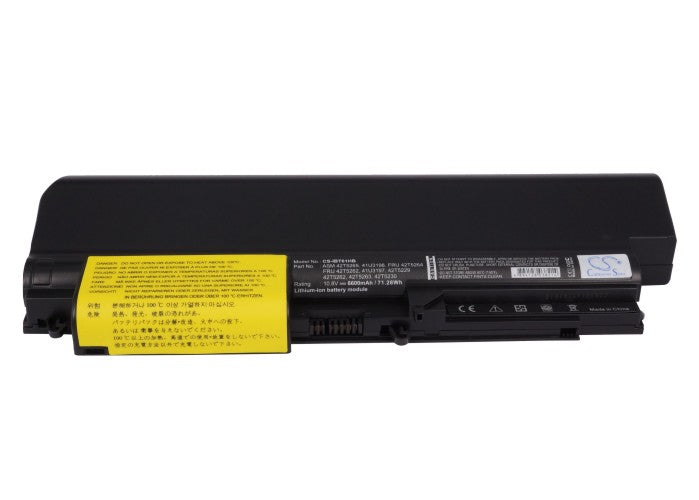 CS-IBT61HB : Battery for IBM ThinkPad T61 7659, ThinkPad T400 2764, ThinkPad T61 6480 and others - Replaces IBM ASM 42T5265, 41U3198, FRU 42T5264 and others