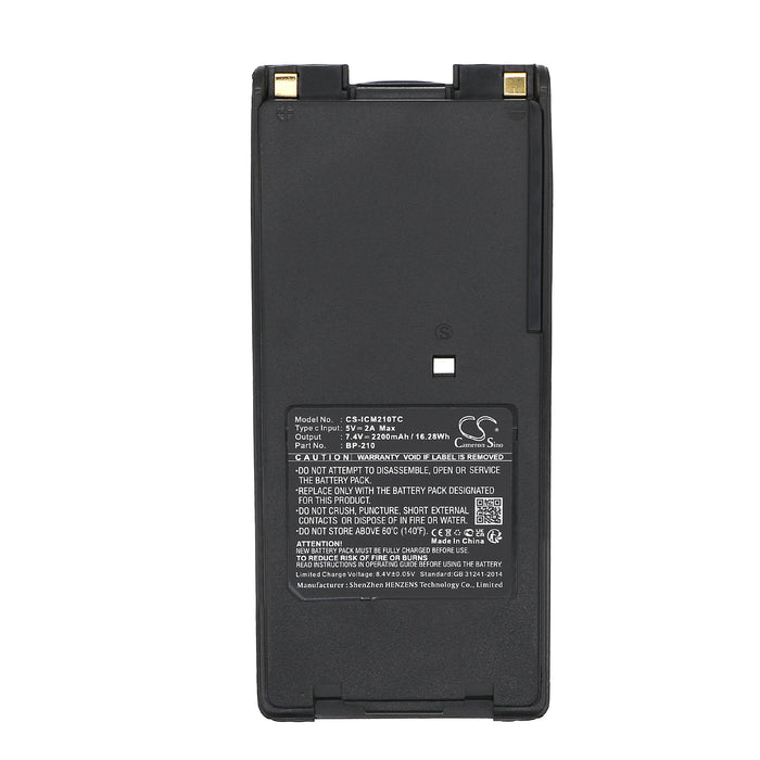 CS-ICM210TC : Battery for Icom IC-A6, IC-A6E, IC-A24 and others - Replaces Icom BP-209, BP-210, BP-222 and others
